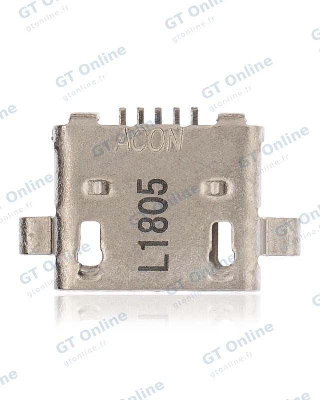 Connecteur de charge à souder — format Micro B, 5 broches, 4 points de fixation (C082)
