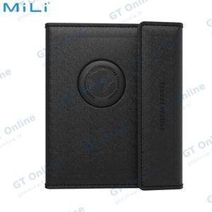 Traceur GPS MILI MiBook Travel Wallet Étui Passeport avec MiTag Intégrée Android Noir