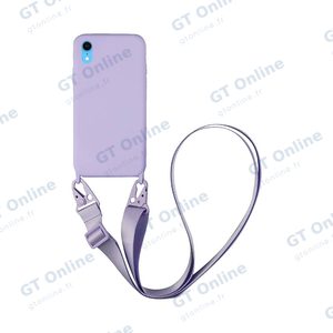 Coque Silicone avec Bandoulière Apple iPhone XR (#15) Violet Clair