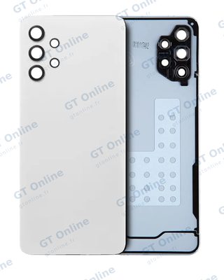 Vitre arrière pour Samsung Galaxy A32 5G (A326 / 2021) (pack service origine, blanc Awesome)