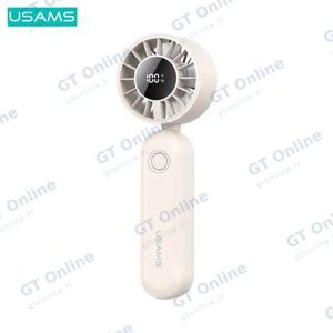 Mini Ventilateur Portable Usams ZB352 Pliable à Affichage Numérique 1200mAh Beige
