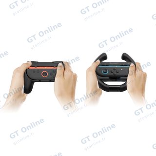 Kit Grip 4 pièces pour Nintendo Switch 2 (2 poignées et 2 volants) DOBE TNS-5109 — noir