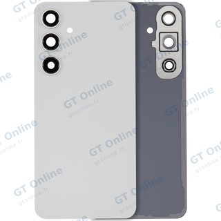 Vitre arrière pour Samsung Galaxy S24 FE (sans logo, compatible premium, gris)