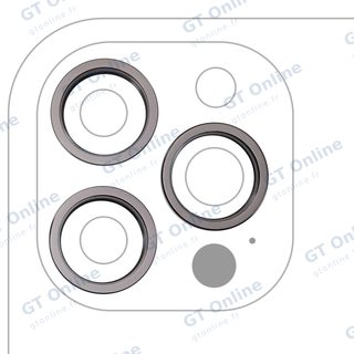 Anneau de contour de caméra arrière pour Apple iPhone 12 Pro Max (graphite, lot de 3, lot de 10)