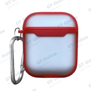 Protection Silicone Transparent pour Boitier AirPods 1er / 2e Génération (7) Rouge