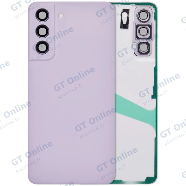 Vitre arrière pour Samsung Galaxy S21 FE 5G (sans logo, compatible premium, Lavender)