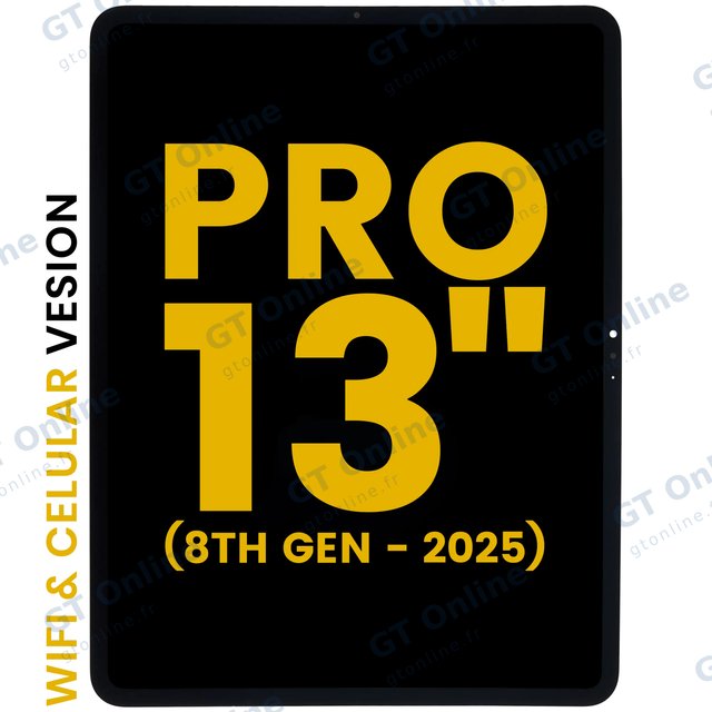 Écran OLED avec vitre tactile pour Apple iPad Pro 13" 8th Gen (2025) (WFi & Cellular, reconditionné, toutes couleurs)