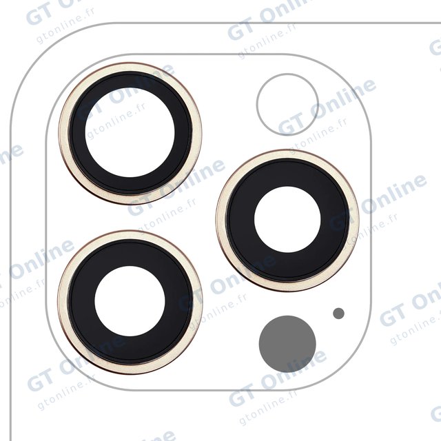 Lentille de caméra arrière avec support et anneau pour Apple iPhone 16 Pro / 16 Pro Max (lot de 3, premium, titane sable)