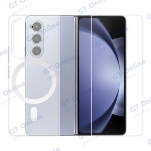 Coque Silicone MagSafe Compatible pour Samsung Galaxy Z Fold 5 5G F946 Transparent
