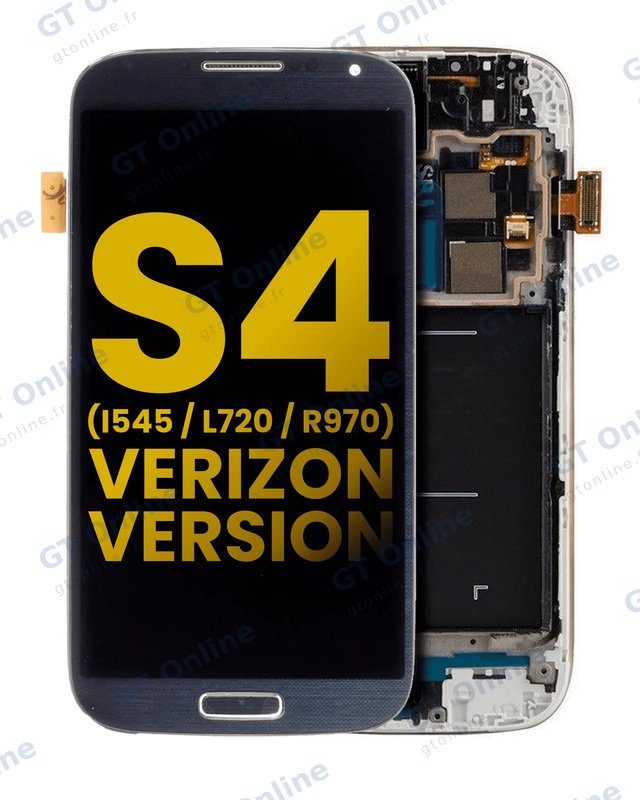 Écran OLED avec châssis pour Samsung Galaxy S4 (i545 / L720 / R970) (Verizon & Sprint, reconditionné, noir)