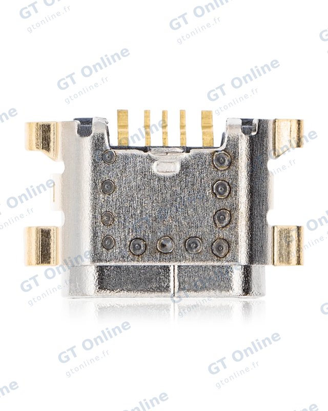 Connecteur de charge à souder — format Micro B, 5 broches, 4 points de fixation (C111)