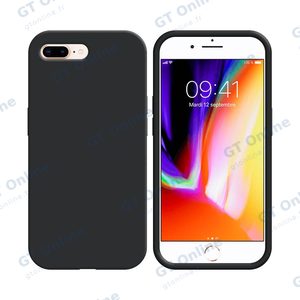 Coque Silicone Compatible pour Apple iPhone 7 Plus/iPhone 8 Plus (#18) Noir