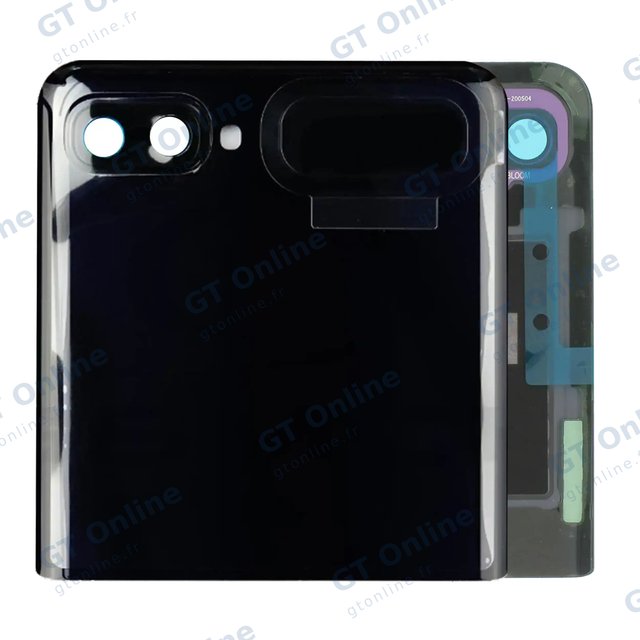 Écran OLED extérieur avec châssis pour Samsung Galaxy Z Flip 4G (F700) / Z Flip 5G (F707) (pack service origine, Mirror Black)