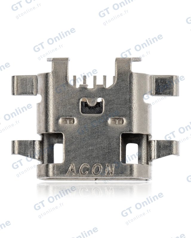 Connecteur de charge à souder — format Micro B, 5 broches, 6 points de fixation (C282)