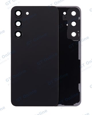 Vitre arrière pour Samsung Galaxy S23 Plus 5G (sans logo, compatible, noir fantôme)