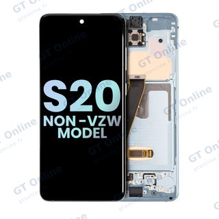 Écran OLED avec châssis pour Samsung Galaxy S20 5G (Non-Verizon 5G UW Frame) (pack service origine, Cloud Blue)