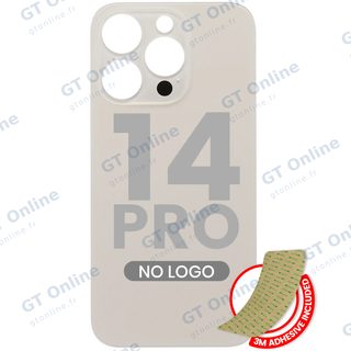 Vitre arrière pour Apple iPhone 14 Pro (No Logo / Large Camera Hole, or)
