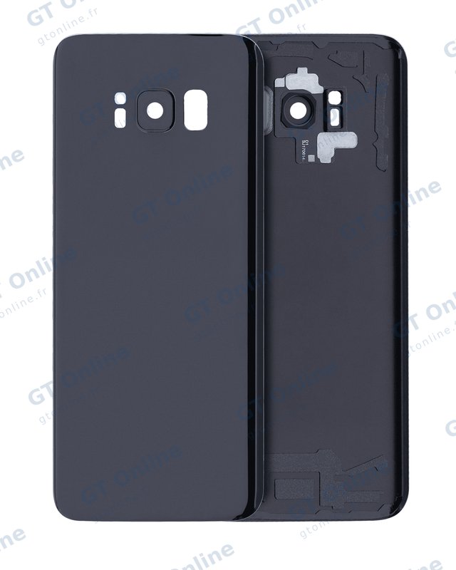 Vitre arrière pour Samsung Galaxy S8 (sans logo, compatible premium, noir minuit)