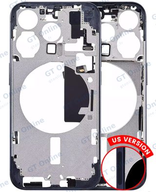 Châssis pour Apple iPhone 15 Pro (version US, compatible premium, Blue Titanium)