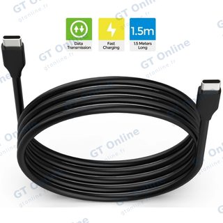 Câble USB-C vers USB-C 1,5 m pour PlayStation 5 DOBE TP5-35102 — noir