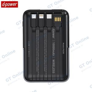 Batterie Externe Power Bank sans Fil Magnétique d-power avec Câbles USB-C + Lightning + Micro USB + USB-A P8285 — vue 2