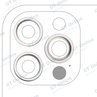 Anneau de contour de caméra arrière pour Apple iPhone 12 Pro (argent, lot de 3, lot de 10)