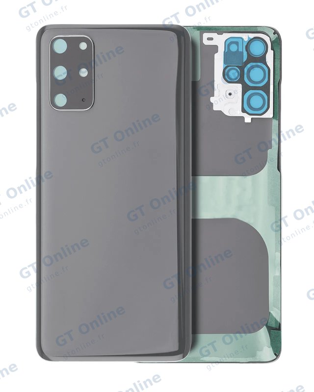 Vitre arrière pour Samsung Galaxy S20 Plus 5G (sans logo, compatible premium, Cosmic Gray)