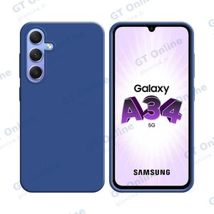 Coque Silicone Compatible pour Samsung Galaxy A34 5G A346 (#16) Bleu Marine