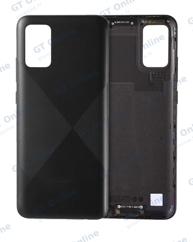 Vitre arrière pour Samsung Galaxy A02S (A025 / 2020) (pack service origine, noir)