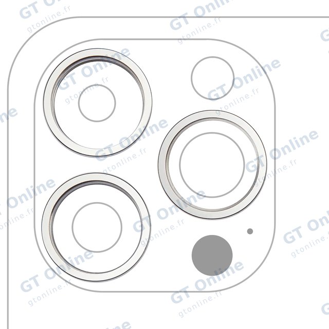 Anneau de contour de caméra arrière pour Apple iPhone 14 Pro / 14 Pro Max (argent, lot de 3) — Caméra arrière Bezel Ring Only