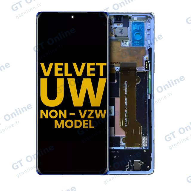 Écran OLED avec châssis pour LG Velvet 5G (Non-Verizon 5G UW Frame) (reconditionné, bleu)