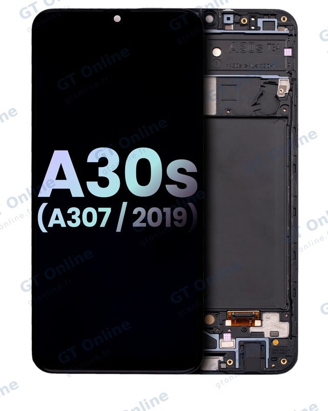 Écran OLED avec châssis pour Samsung Galaxy A30s (A307 / 2019) (pack service origine, toutes couleurs)