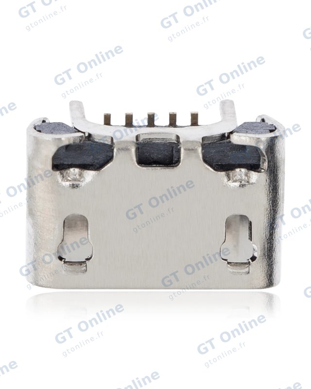 Connecteur de charge à souder — format Micro B, 5 broches, 4 points de fixation (C180)