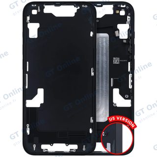 Châssis pour Apple iPhone 16e / 17e (version US, origine d'occasion — grade A, noir) — Châssis central avec petites pièces