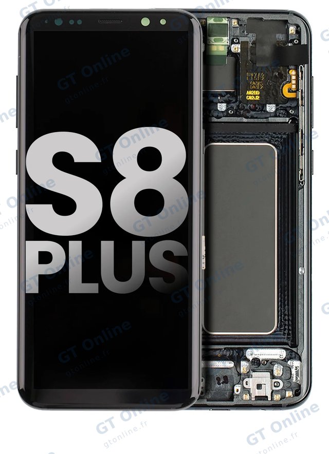 Écran OLED avec châssis pour Samsung Galaxy S8 Plus (origine d'occasion, noir minuit)