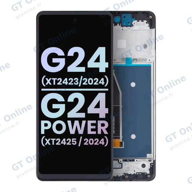 Écran LCD avec châssis pour Motorola Moto G24 (XT2423 / 2024) / G24 Power (XT2425-1 / 2024) (origine, toutes couleurs)